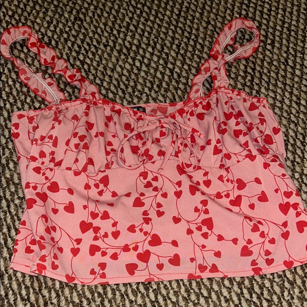 SHEIN Pink Ruched Crop Camisole